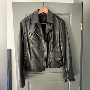 Topshop leather moto jacket, size 4